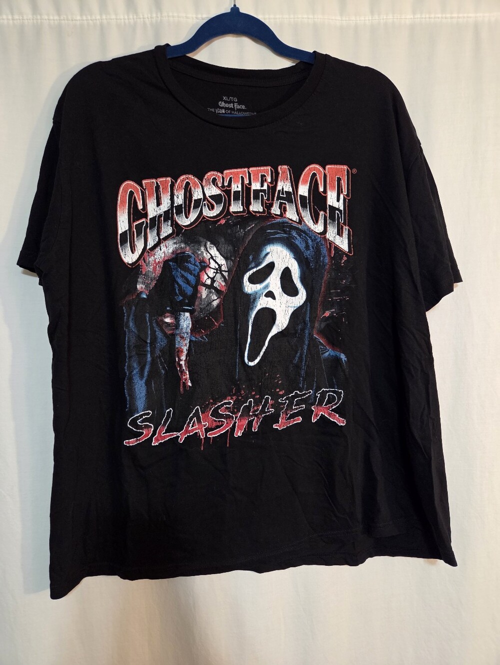 GHOSTFACE Slasher XL Graphic Tee - Black with Red & White Print Unisex